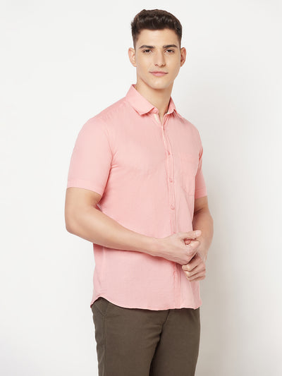 Pink Linen Shirt - Men Shirts