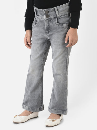 Grey Denims in Boot-Cut Style 