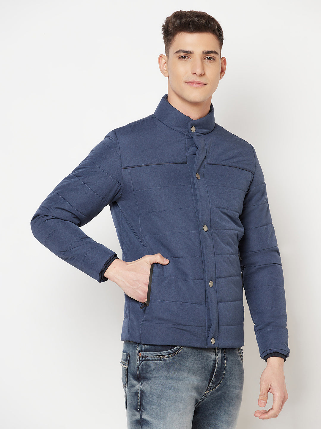Navy Blue Padded Jacket - Men Jacket