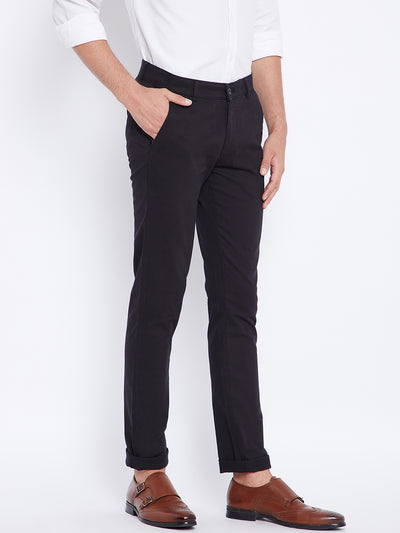 Black Slim Fit Trousers - Men Trousers