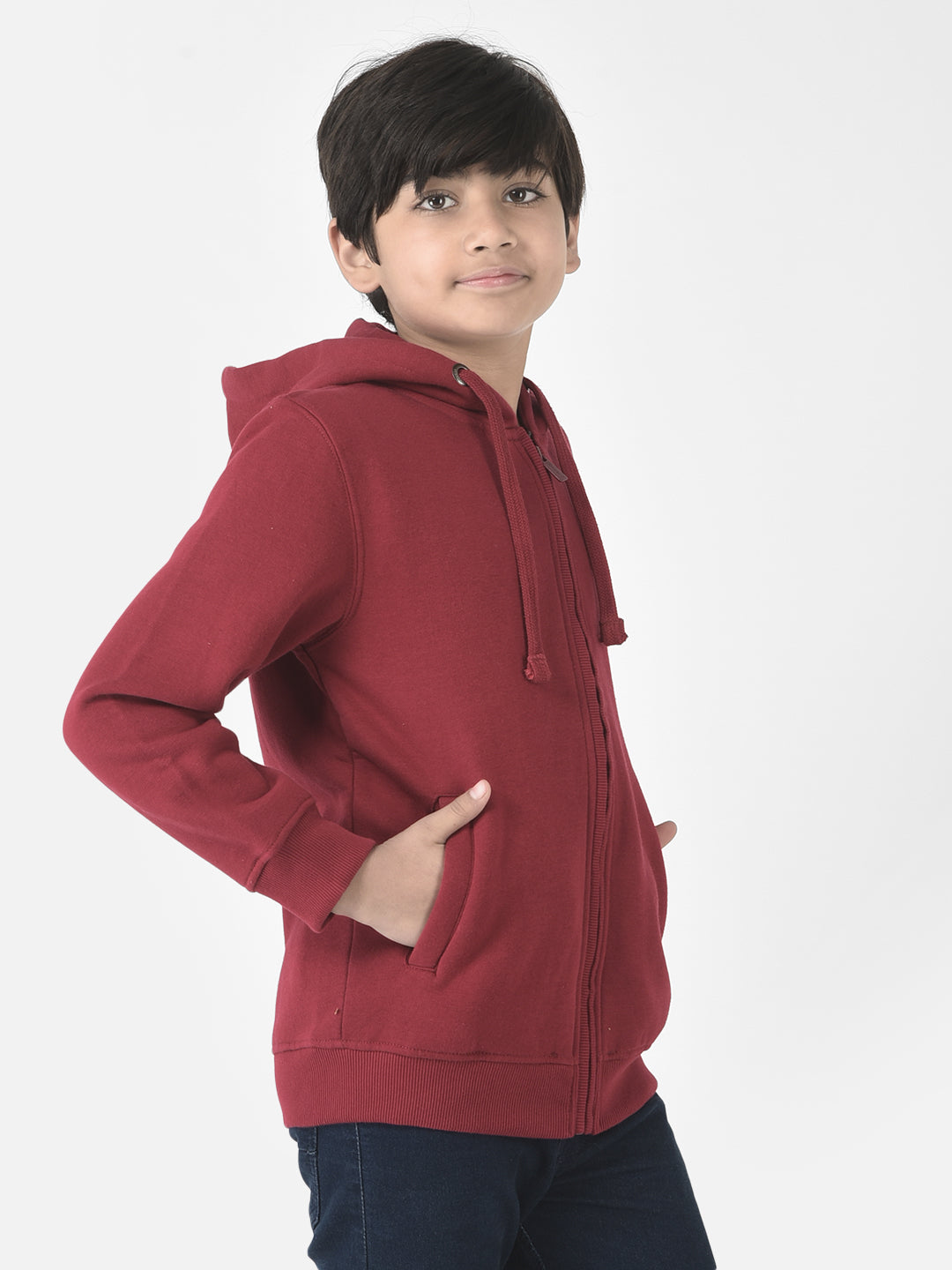  Bright Maroon Zipper Sweatshirt