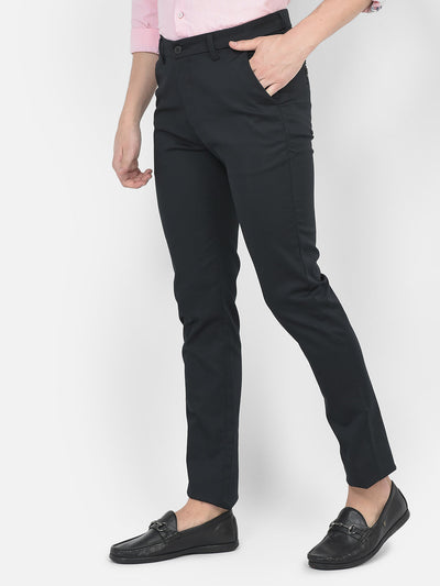   Black Regular Rise Trousers