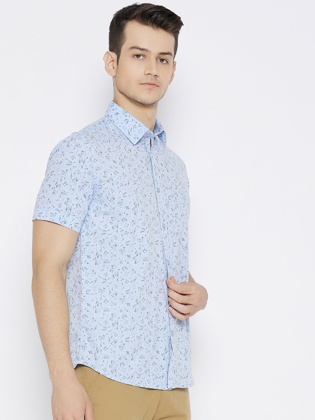 Blue Printed Slim Fit shirt - Men Shirts