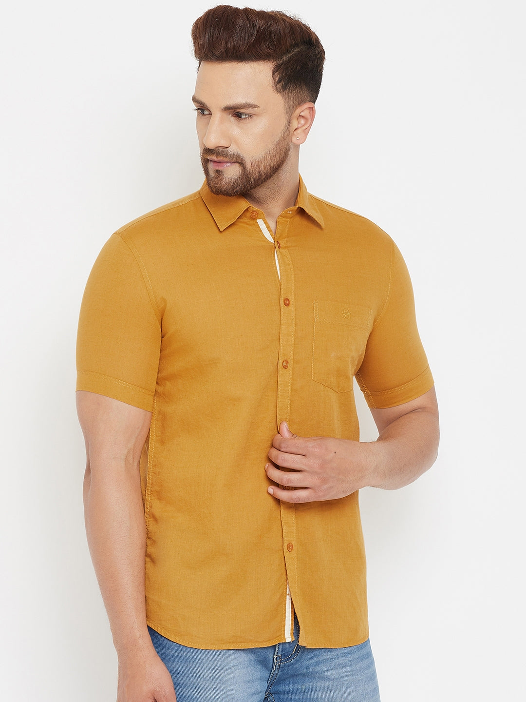 Mustard Slim Fit shirt - Men Shirts