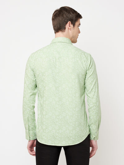 Green Printed Casual Shirt - Men Shirts
