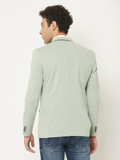  Green Blazer in Textured Print 