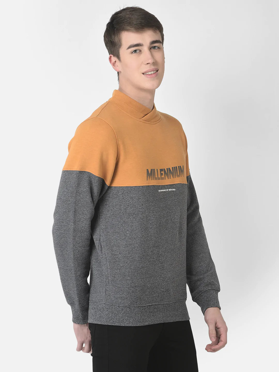  Mustard Colour-Blocked Millennium Sweatshirt