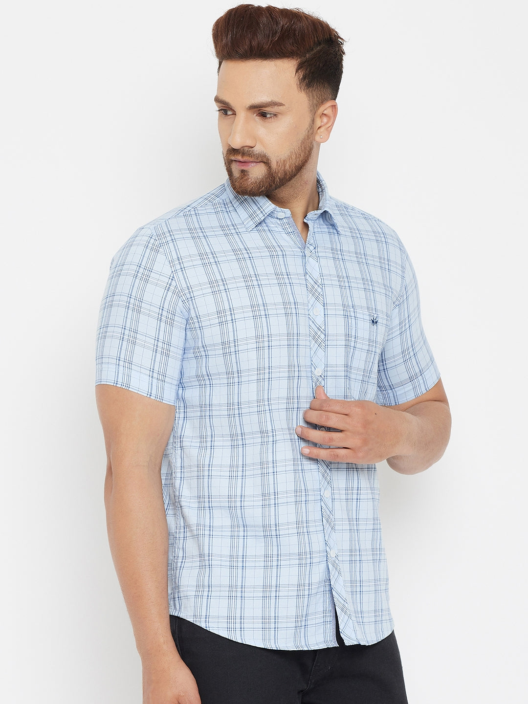 Blue Checked Shirt - Men Shirts