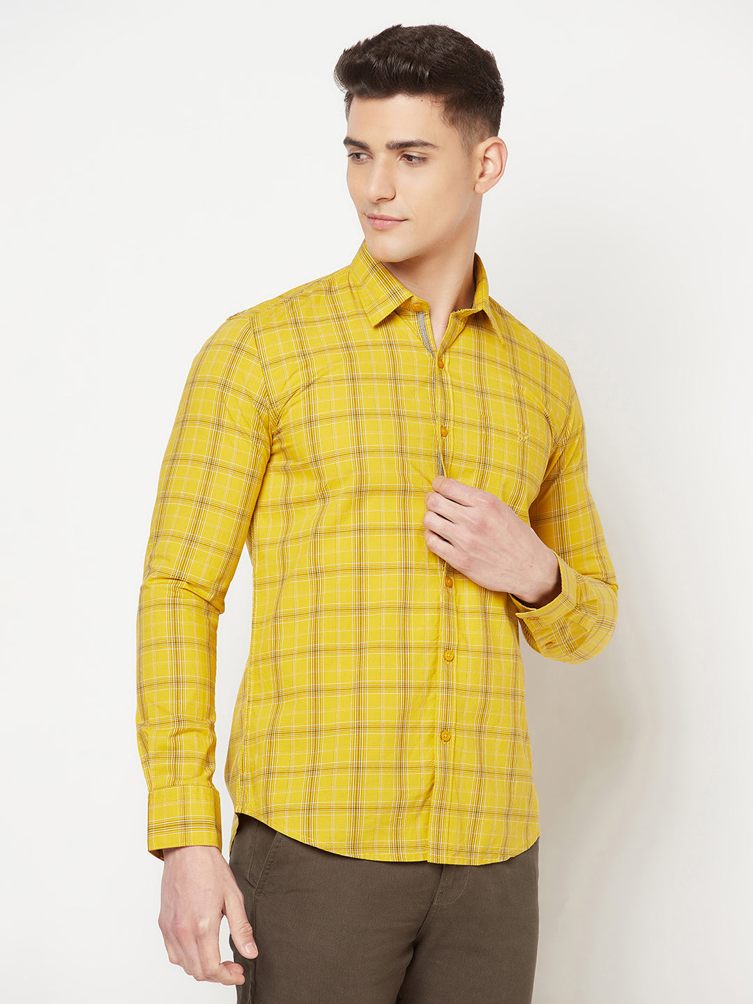 Mustard Shepherd Checked Shirt - Men Shirts