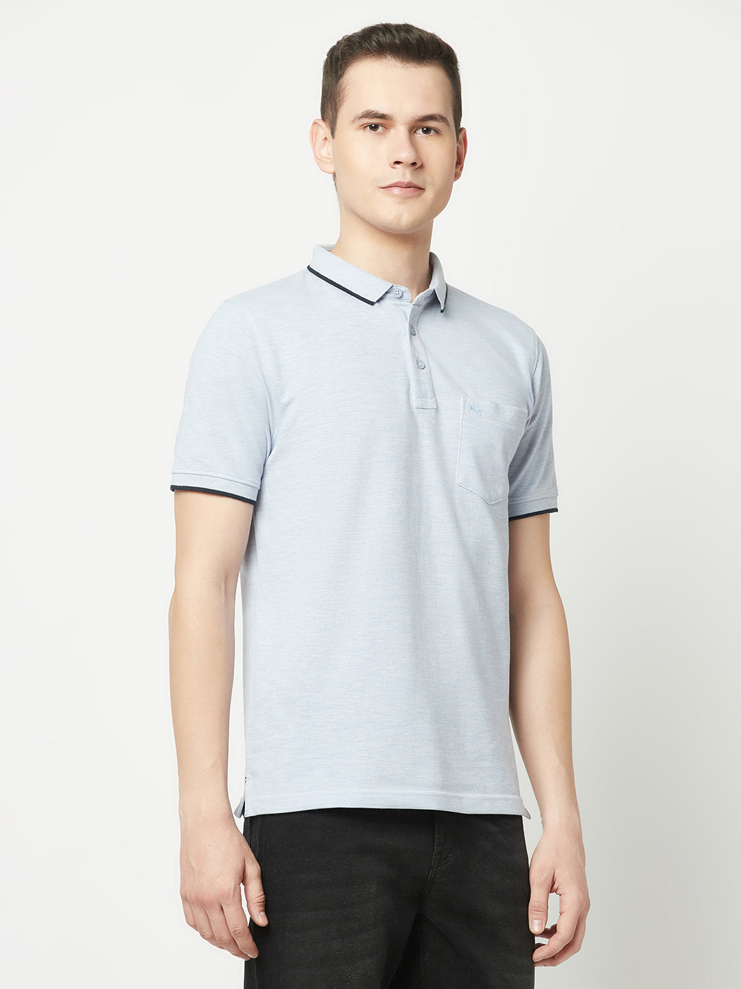  Sky Melange Polo T-Shirt