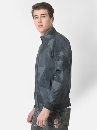  Grey Abstract Print Jacket