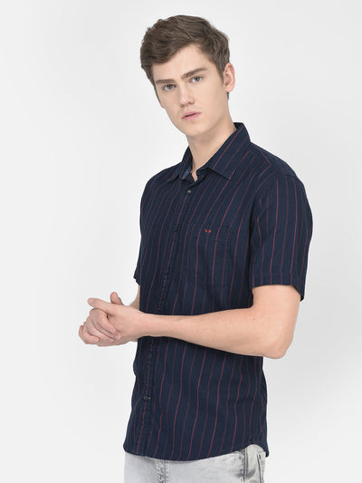  Navy Blue Thin-Stripe Shirt