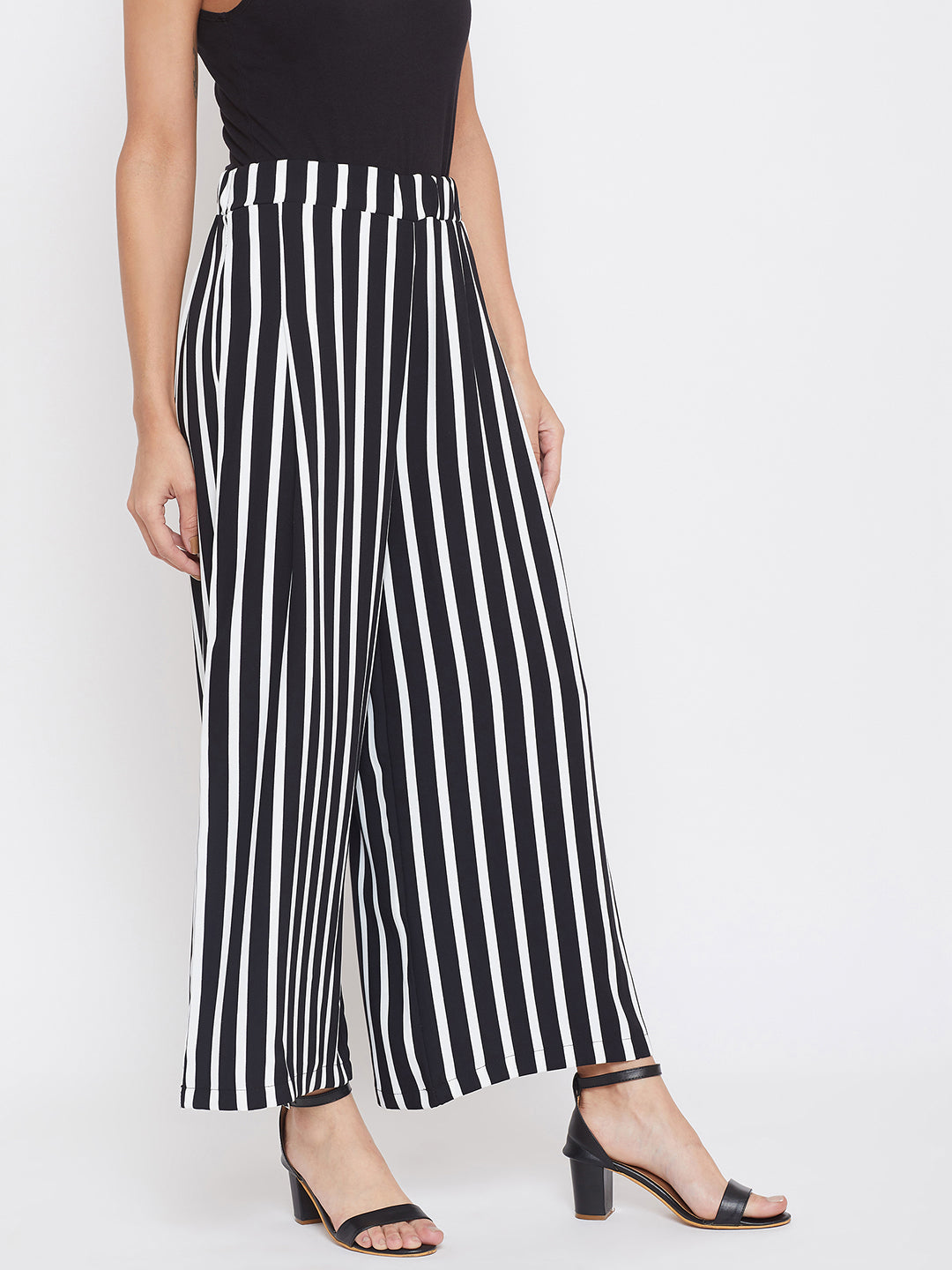 Striped Flared Culottes - Women Trousers