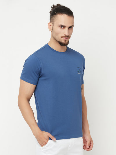 Blue Round Neck T-Shirt - Men T-Shirts