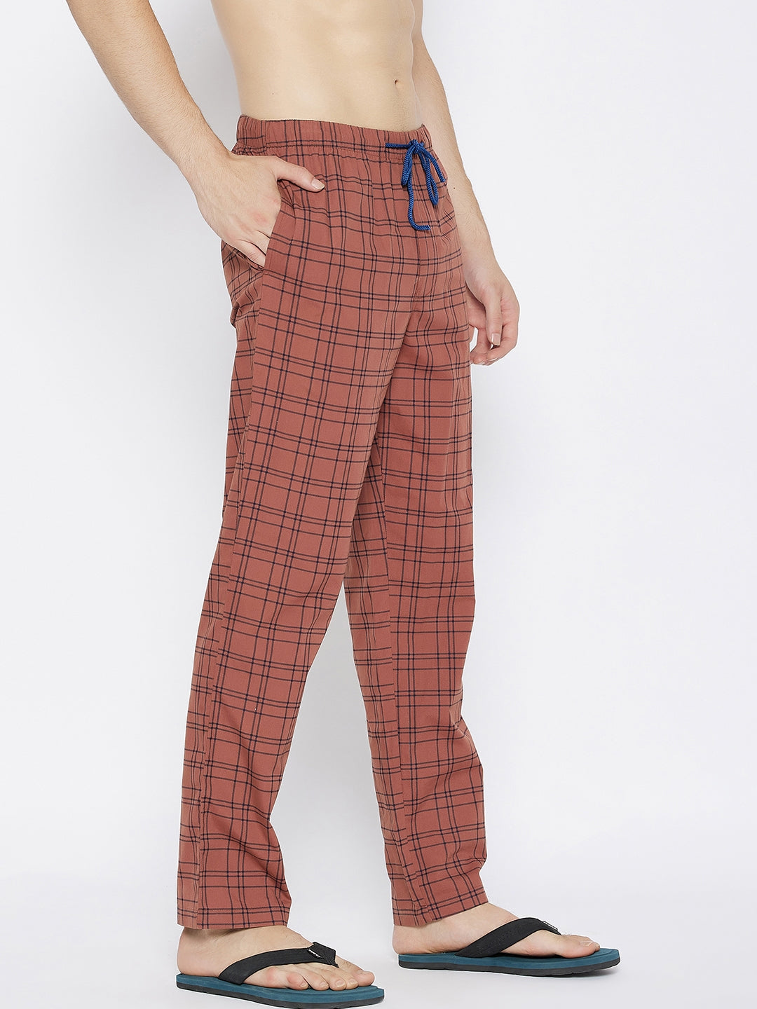 Red Checked Smart Fit Lounge Pants - Men Lounge Pants