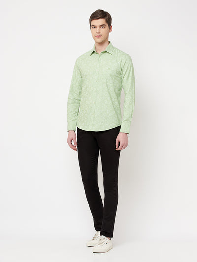 Green Printed Casual Shirt - Men Shirts