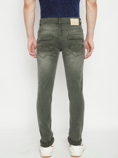 Olive Slim Fit Jeans - Men Jeans