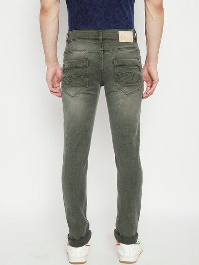 Olive Slim Fit Jeans - Men Jeans