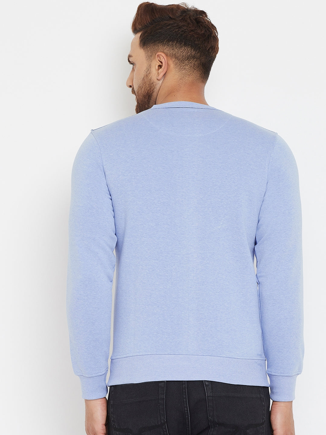 Blue Printed Sweatshirt - Men Sweatshirts