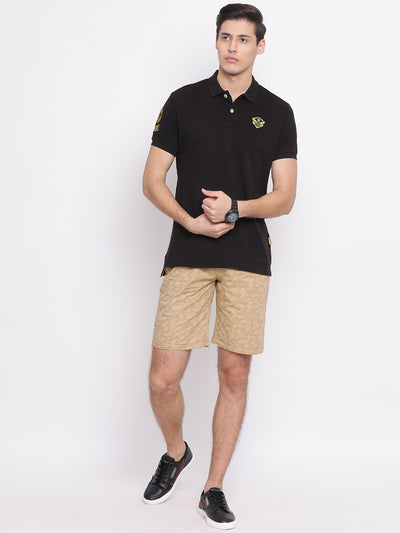 Beige Printed Shorts - Men Shorts