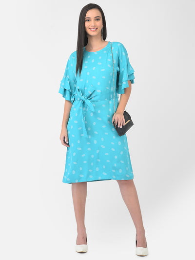 Blue Polka Dots Dress - Women Dresses