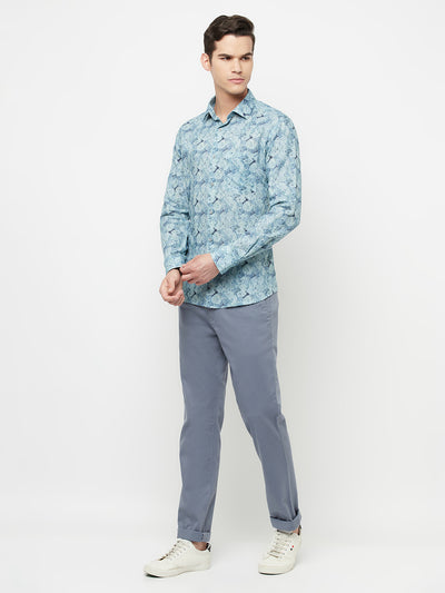 Blue Casual Trousers - Men Trousers