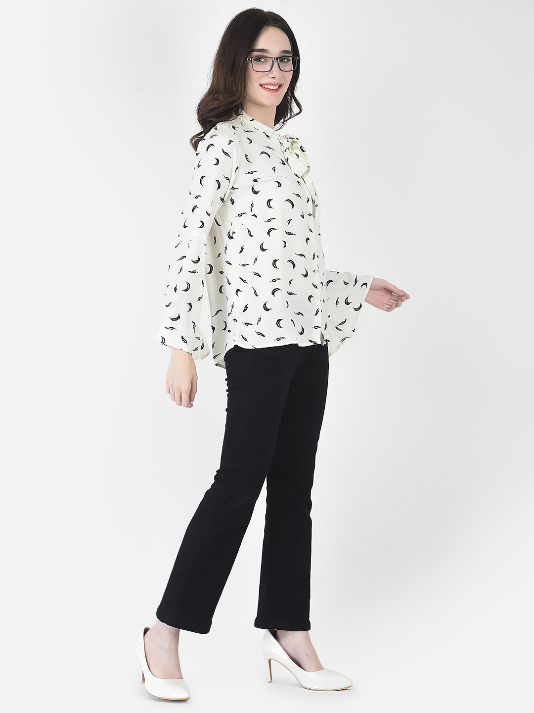 White Floral Top - Women Shirts