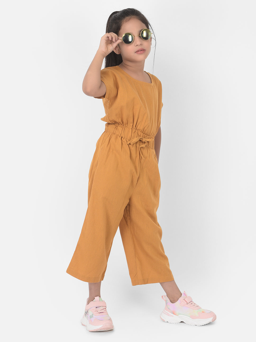 Mustard Capri Jumpsuit - Girls Dungarees