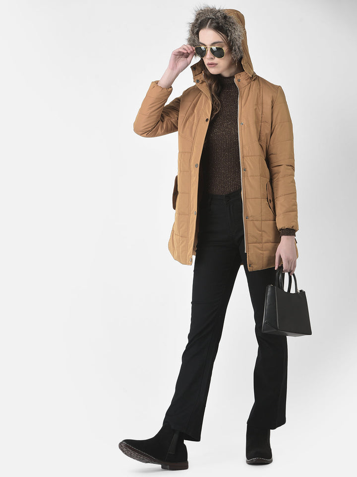  Longline Mustard Padded Jacket