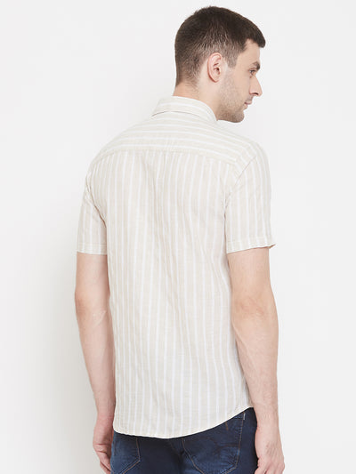 Beige striped shirt - Men Shirts