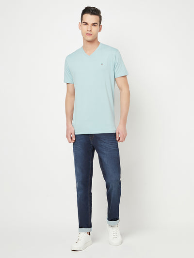 Mint Green V-Neck T-Shirt - Men T-Shirts