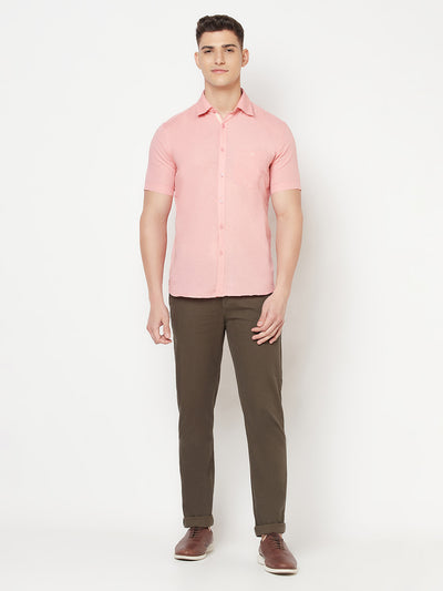 Pink Linen Shirt - Men Shirts