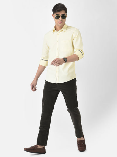  Lime Yellow Shirt in Pure Cotton