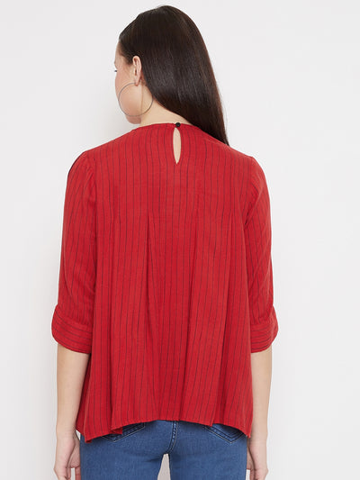 Red Striped Top - Women Tops