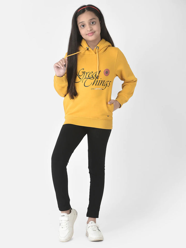  Mustard Typographic Hoodie