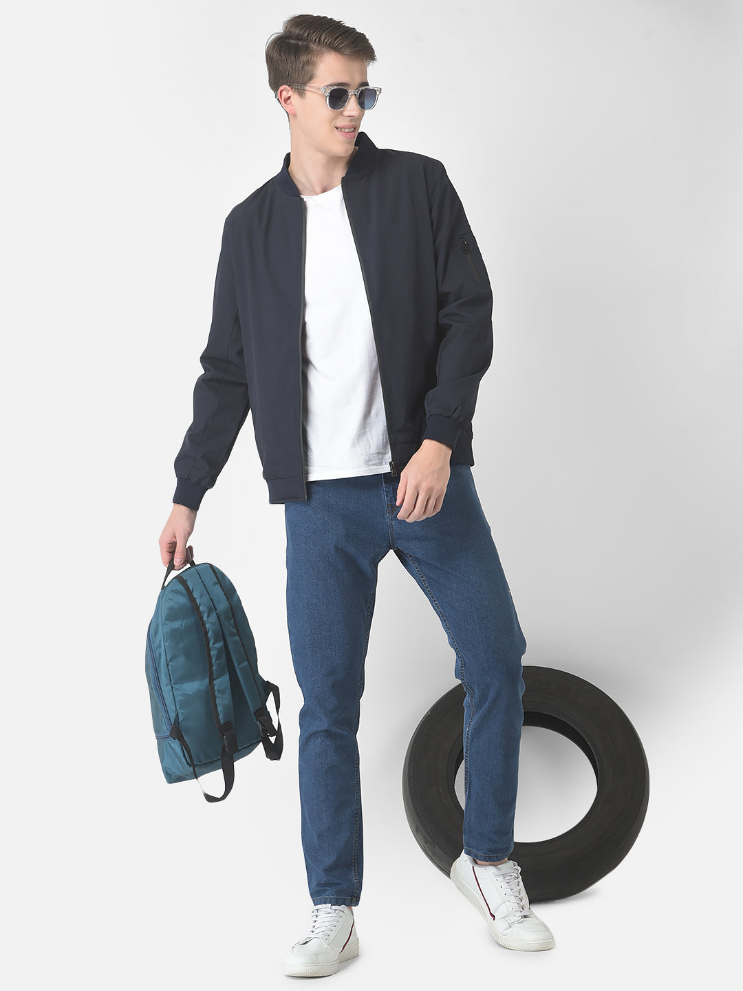  Navy Blue Bomber Jacket