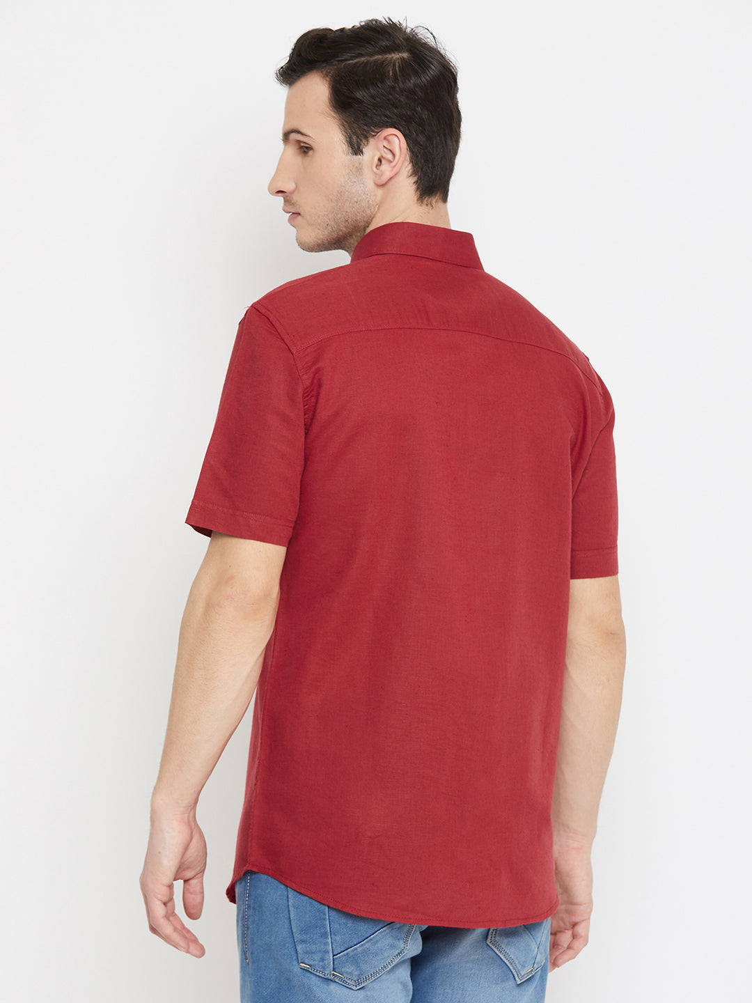 Red 100% Linen shirt - Men Shirts