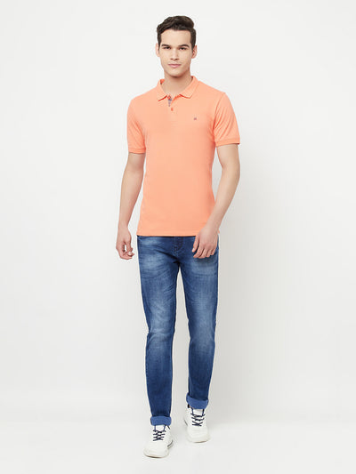 Peach Polo T-Shirt - Men T-Shirts