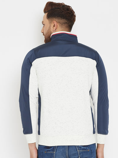 White Colorblocked Sweatshirt - Men Sweatshirts