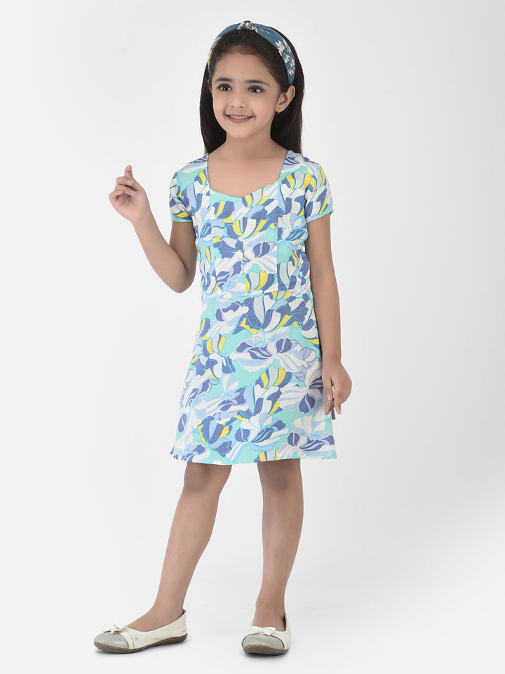 Blue Sweetheart Neck Dress - Girls Dress