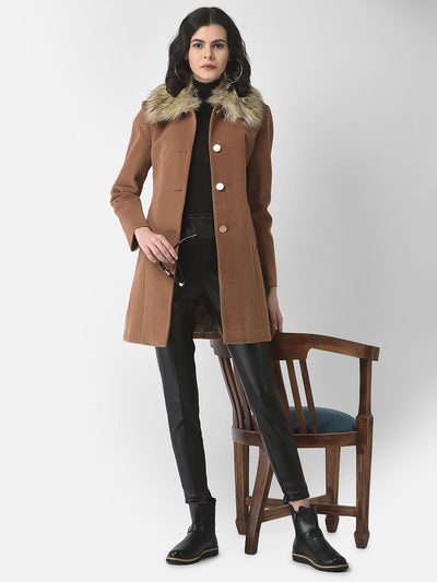  Tan Fur-Neck Coat