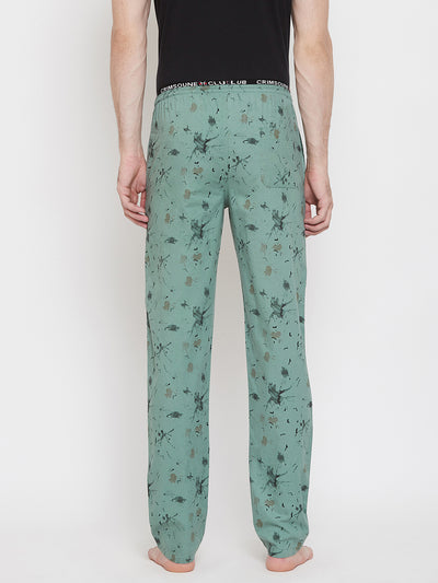 Green Printed Lounge Pants - Men Lounge Pants