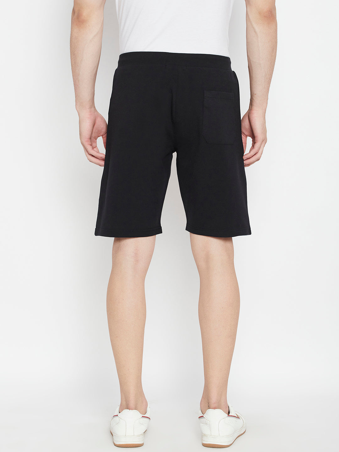 Black Colorblocked Slim Fit Lounge Shorts - Men Lounge Shorts