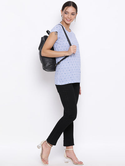 Blue Dotted T-Shirt - Women T-Shirts