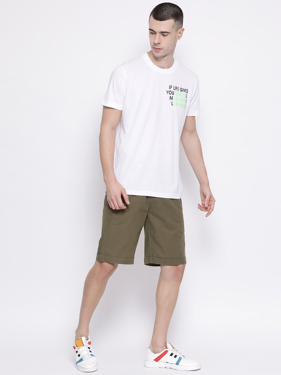 Olive Slim Fit Shorts - Men Boxers