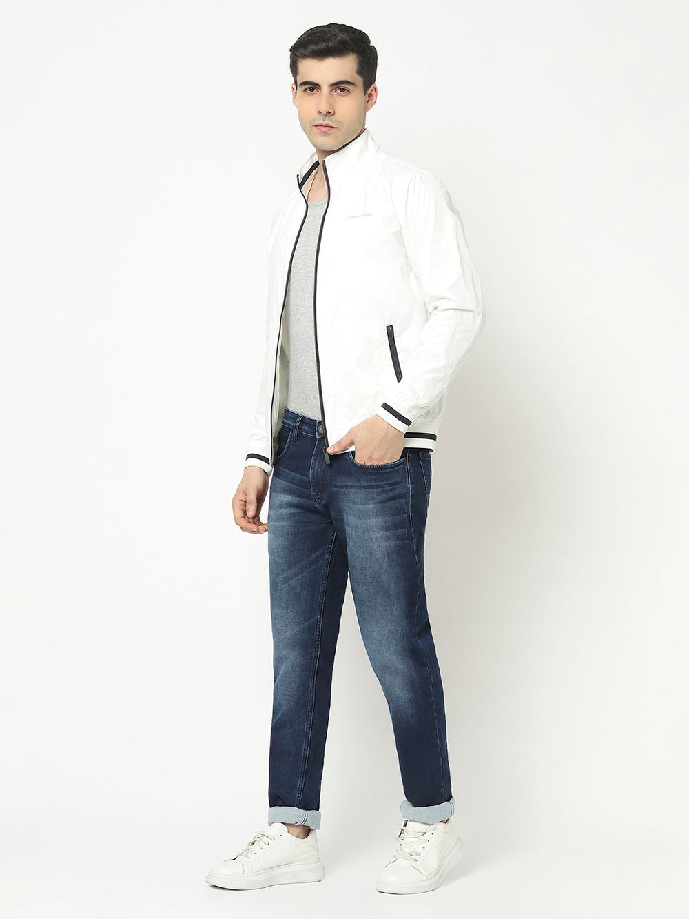  White Jacket with Logo Work 