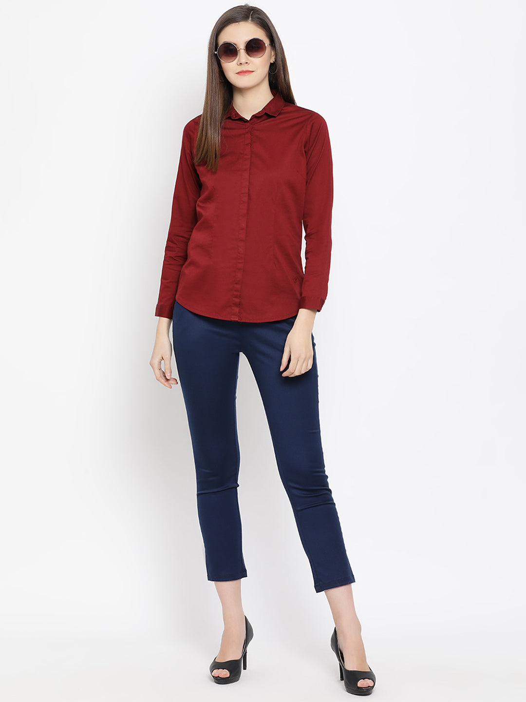 Red Button up Shirt - Women Shirts