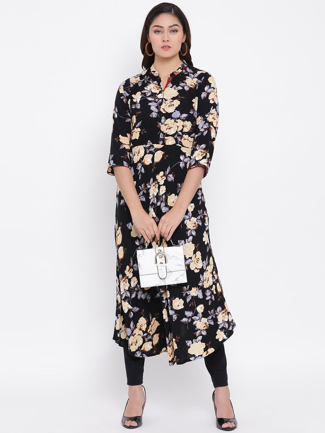 Floral Print Long Kurta - Women Kurtas