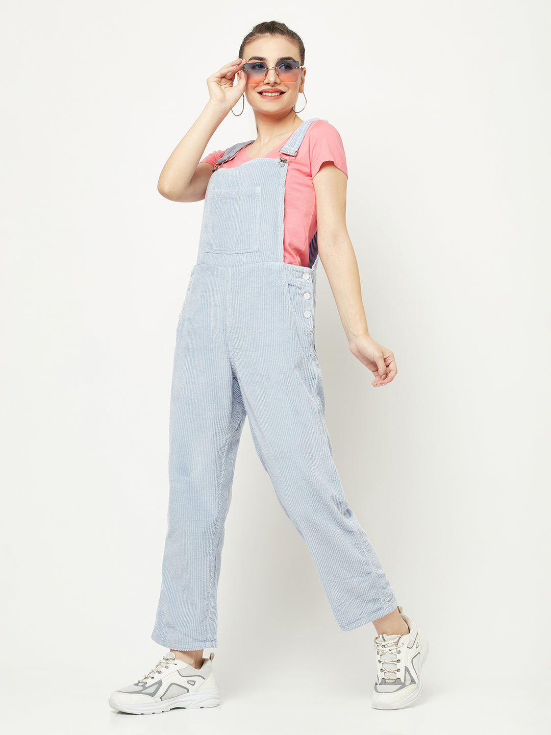  Light Blue Corduroy Dungaree