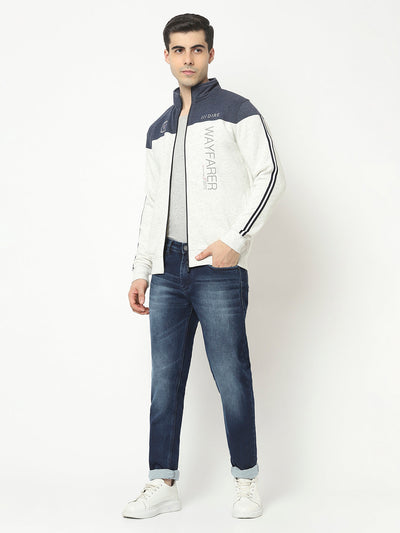  Off-White Sweatshirt with Zipper Front